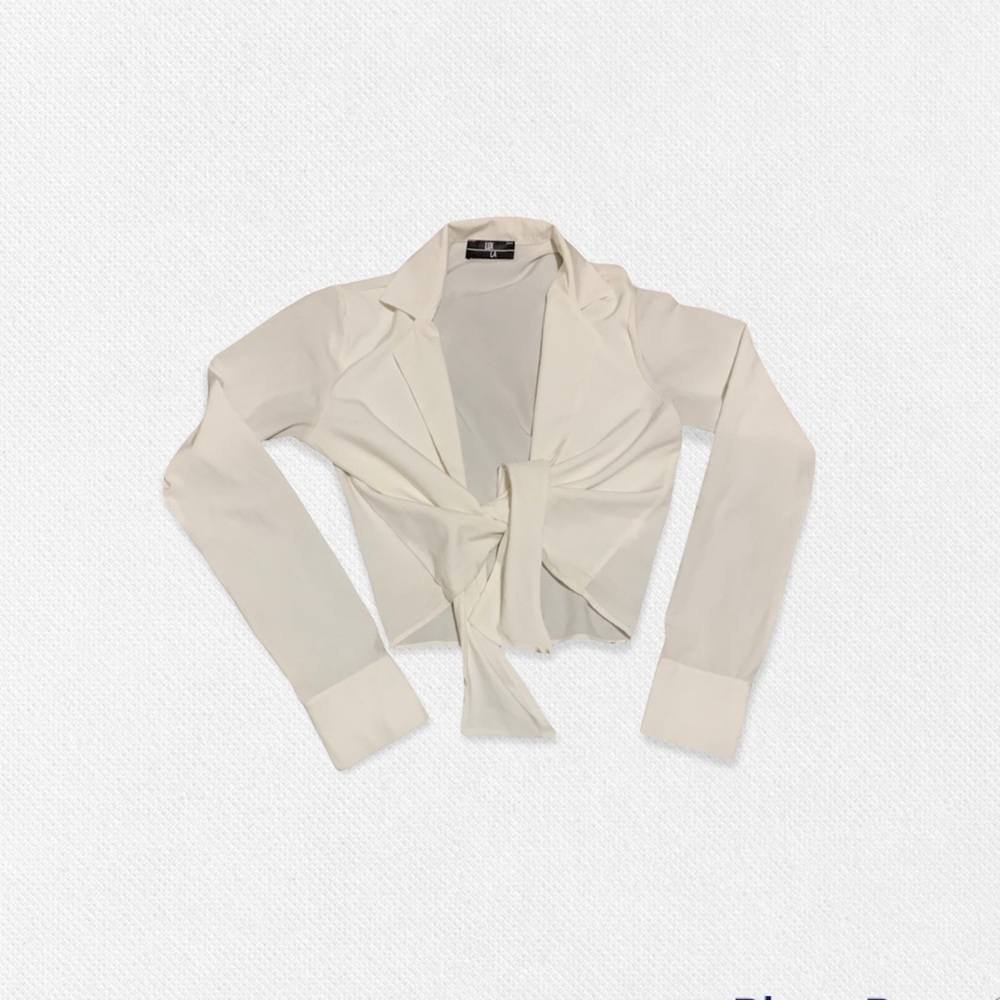 Cropped Tie Around Blouse